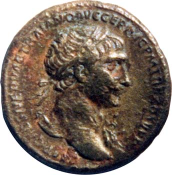 Moneda romana del emperador Trajano procedente de Abla