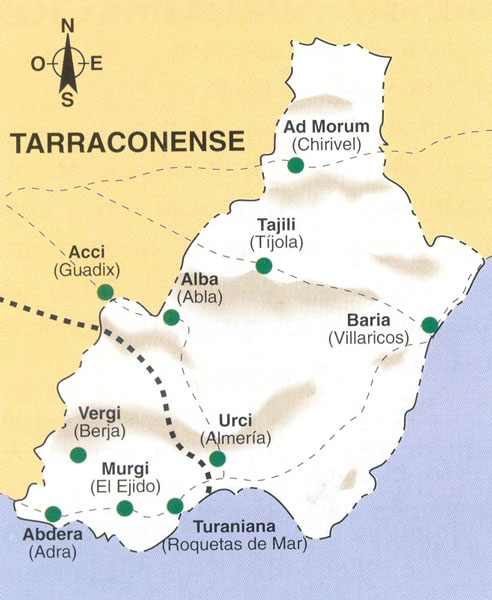 Almería en época romana. Principales núcleos y vías de comunicación