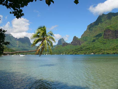 Vista de una playa en las Islas de la Sociedad, Polinesia francesa. | Rv