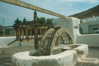Noria de sangre restaurada del Pozo de los Frailes.� FJAD.